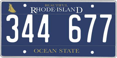 RI license plate 344677
