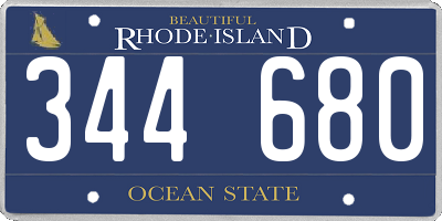 RI license plate 344680