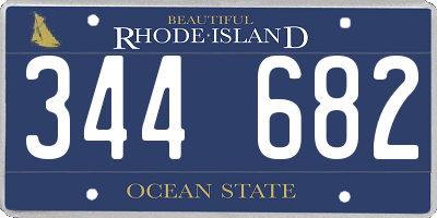 RI license plate 344682