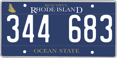 RI license plate 344683