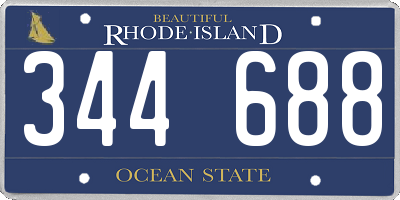 RI license plate 344688