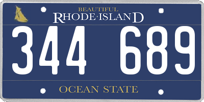RI license plate 344689