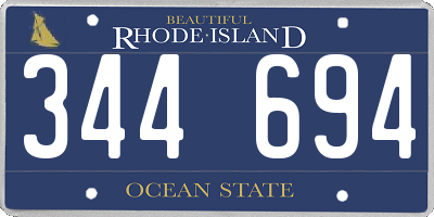 RI license plate 344694
