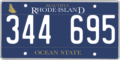 RI license plate 344695