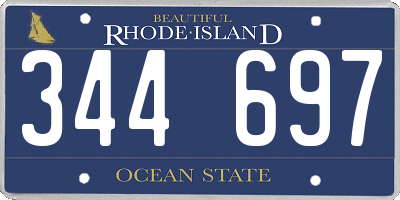 RI license plate 344697