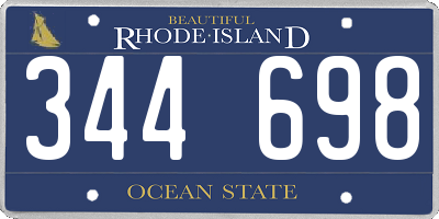 RI license plate 344698