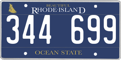 RI license plate 344699
