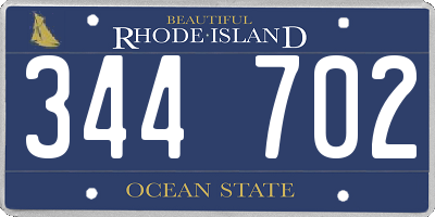 RI license plate 344702