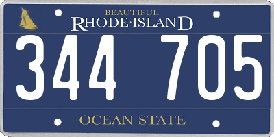 RI license plate 344705
