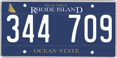 RI license plate 344709