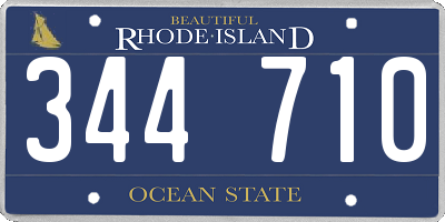 RI license plate 344710