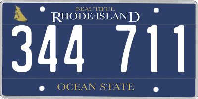 RI license plate 344711