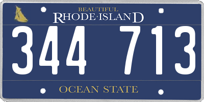 RI license plate 344713