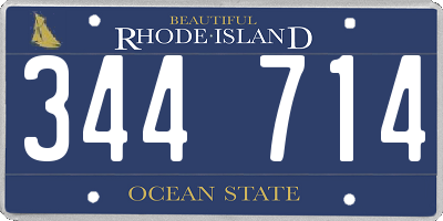 RI license plate 344714
