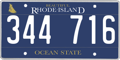 RI license plate 344716