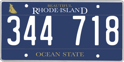 RI license plate 344718