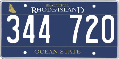 RI license plate 344720