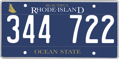 RI license plate 344722