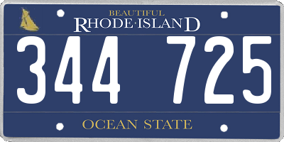 RI license plate 344725