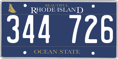 RI license plate 344726