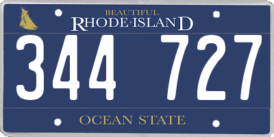 RI license plate 344727