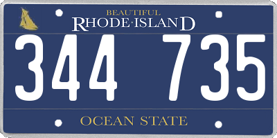 RI license plate 344735