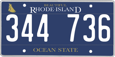 RI license plate 344736