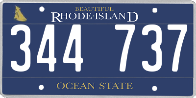RI license plate 344737