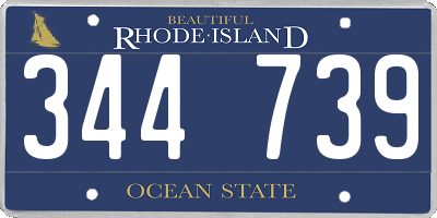 RI license plate 344739