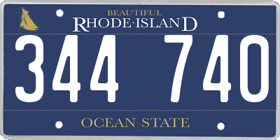RI license plate 344740