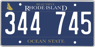 RI license plate 344745