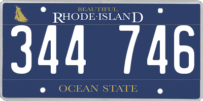 RI license plate 344746