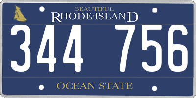 RI license plate 344756