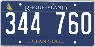 RI license plate 344760