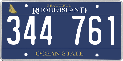 RI license plate 344761