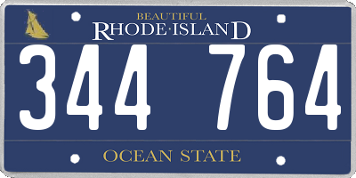 RI license plate 344764
