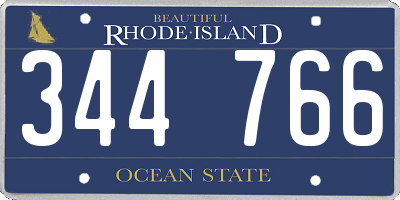 RI license plate 344766