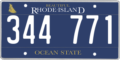 RI license plate 344771