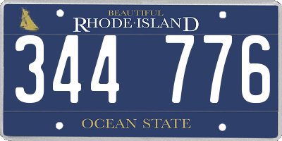 RI license plate 344776