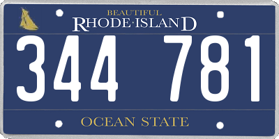 RI license plate 344781