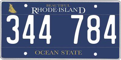 RI license plate 344784