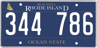 RI license plate 344786