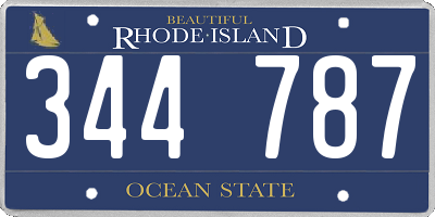 RI license plate 344787