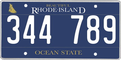 RI license plate 344789