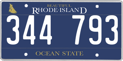 RI license plate 344793