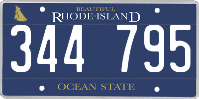 RI license plate 344795