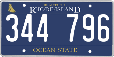 RI license plate 344796