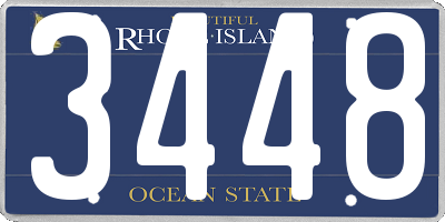 RI license plate 3448