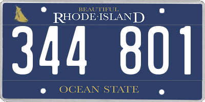 RI license plate 344801