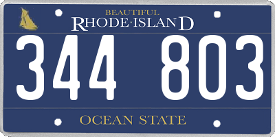 RI license plate 344803